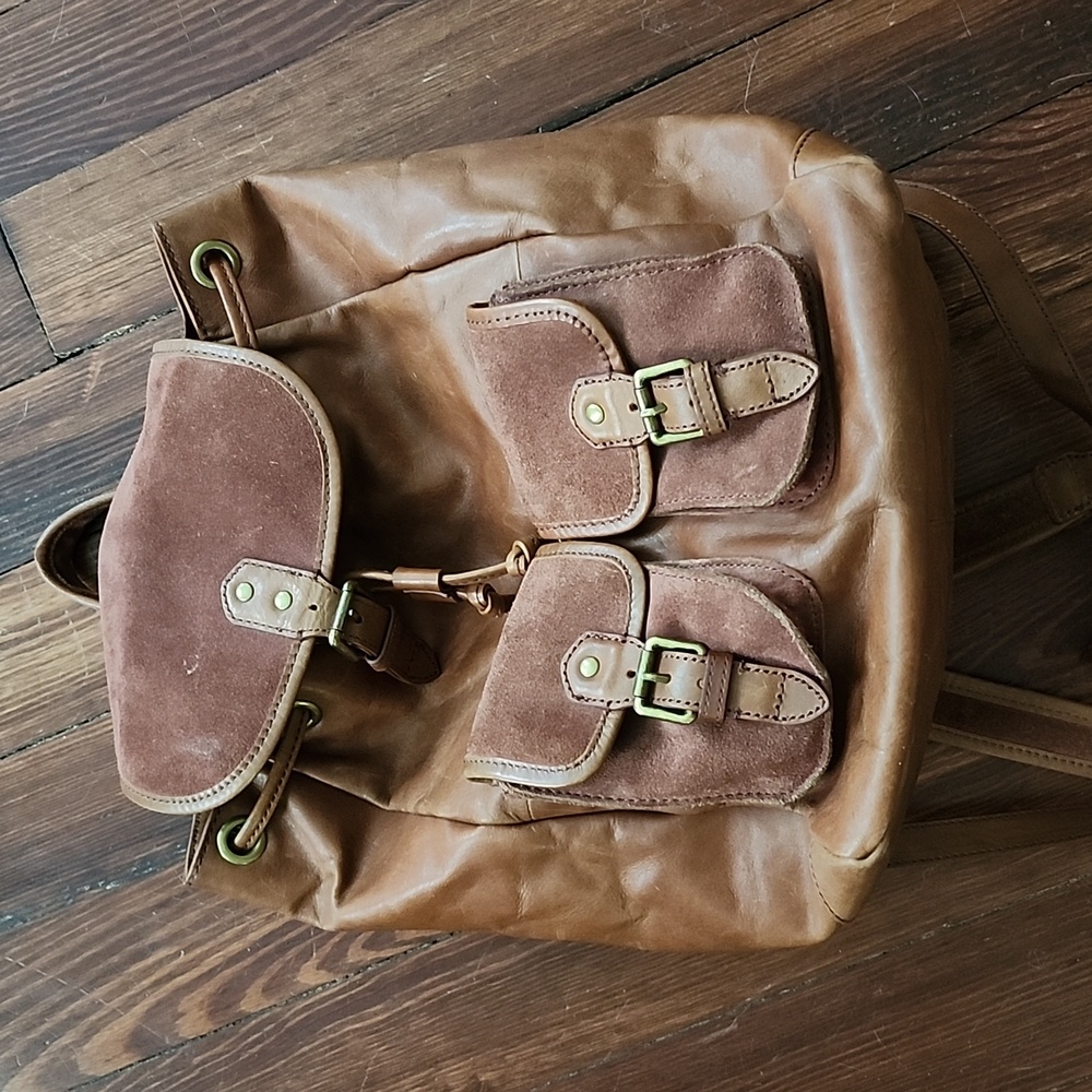 Real Leather Backpack In EUC